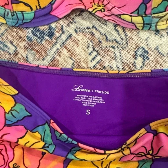 Lovers + Friends Floral Bikini - Purple, Pink, Yellow - Picture 3 of 6